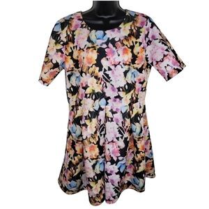 Asos floral scuba fit & flare mini dress size 14